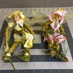 Handmade Fairy Couple with ceramic face and hands